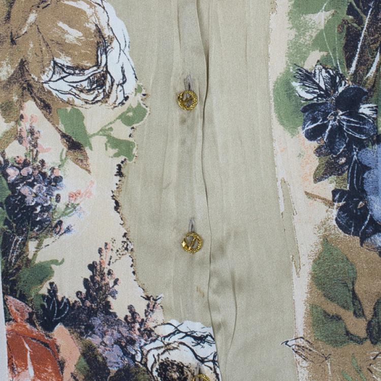 Pre Owned Roberto Cavalli Silk Floral Shirt M