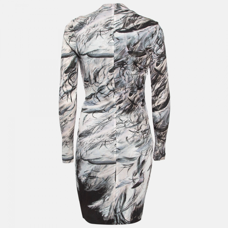 Pre Owned Roberto Cavalli Multicolor Print Jersey Wrap Detail Dress M
