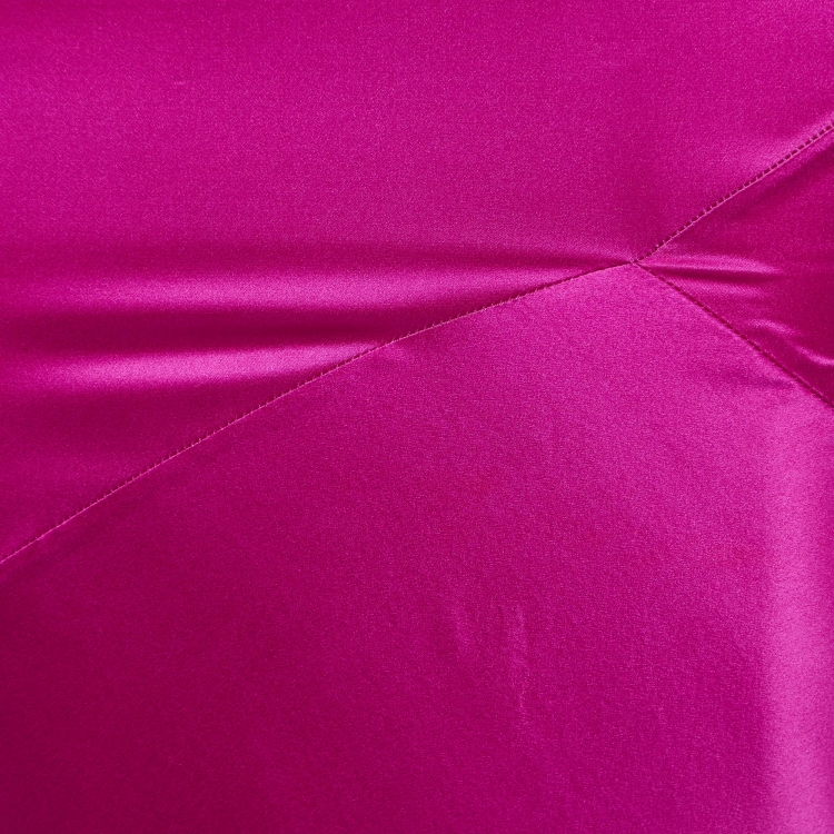 مملوكة مسبقًا Roberto Cavalli Fuschia Pink Satin Silk Flared Maxi Skirt S