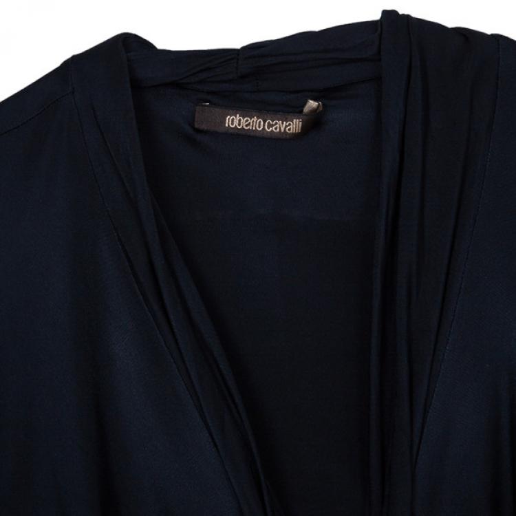 Pre Owned Roberto Cavalli Black Print Dress L