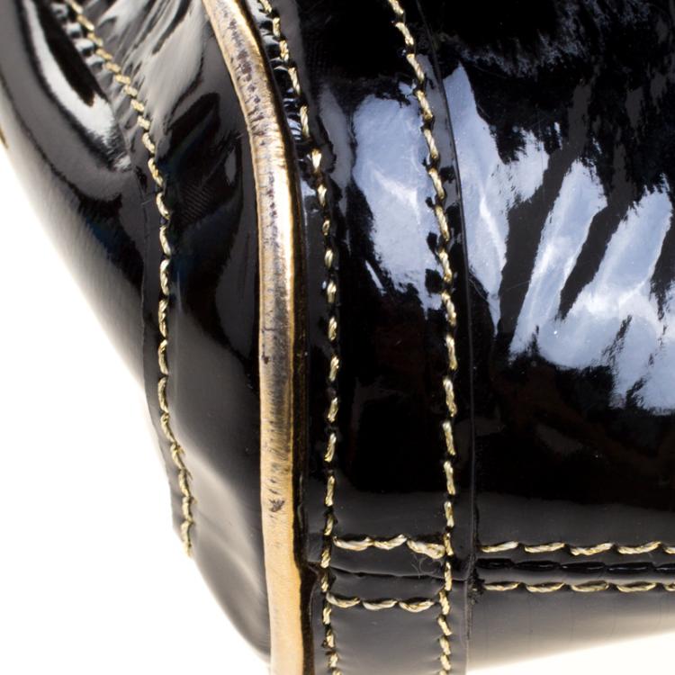 Pre Owned Roberto Cavalli Black Patent Leather Charm Shoulder Bag