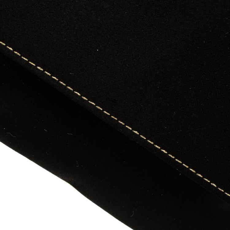 Pre Owned Roberto Cavalli Black Satin Serpent Bracelet Clutch