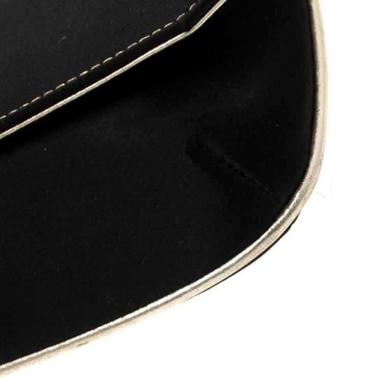Pre Owned Roberto Cavalli Black Satin Serpent Bracelet Clutch