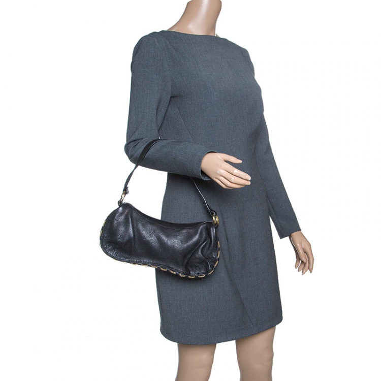 Pre Owned Roberto Cavalli Black  Leather Shoulder Bag