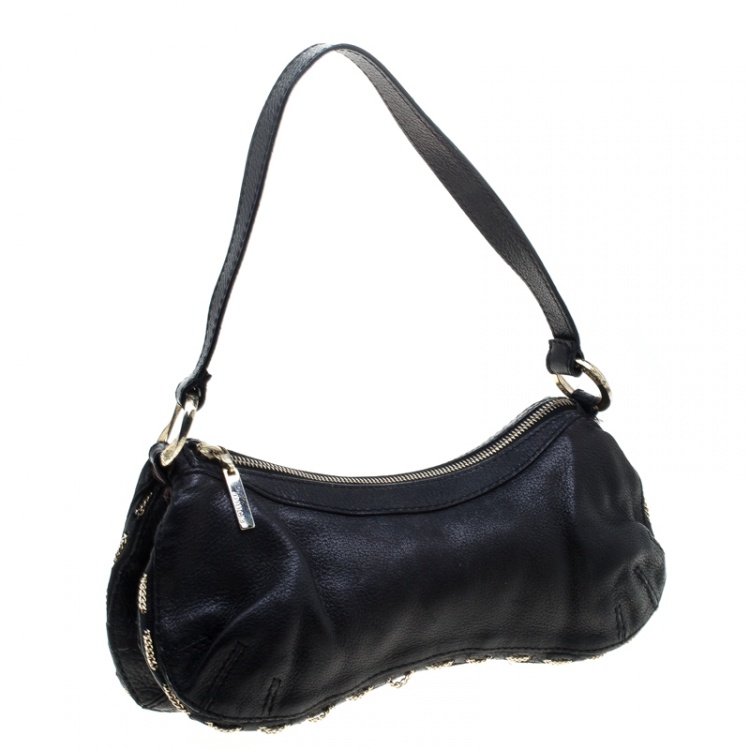 Pre Owned Roberto Cavalli Black  Leather Shoulder Bag