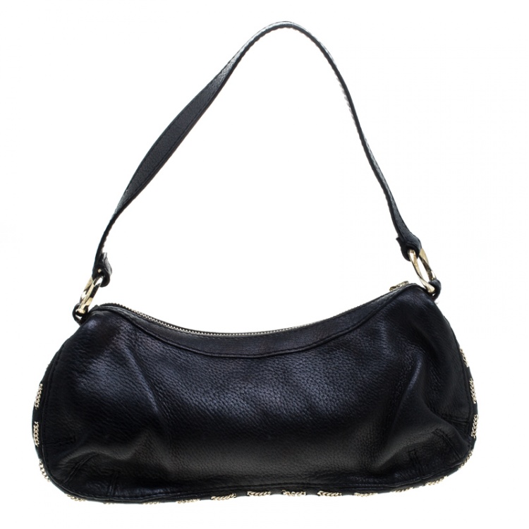 Pre Owned Roberto Cavalli Black  Leather Shoulder Bag