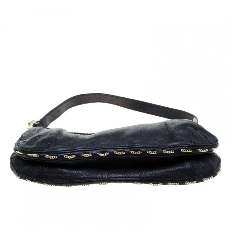 Pre Owned Roberto Cavalli Black  Leather Shoulder Bag