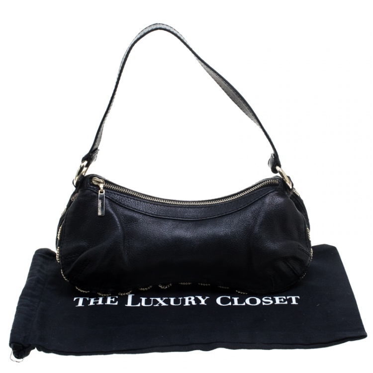 Pre Owned Roberto Cavalli Black  Leather Shoulder Bag