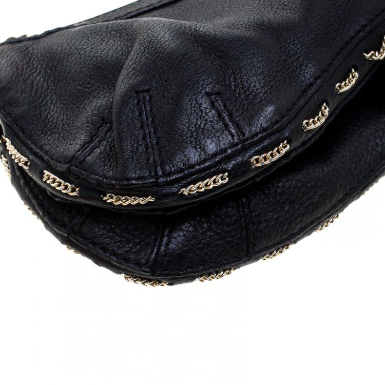 Pre Owned Roberto Cavalli Black  Leather Shoulder Bag
