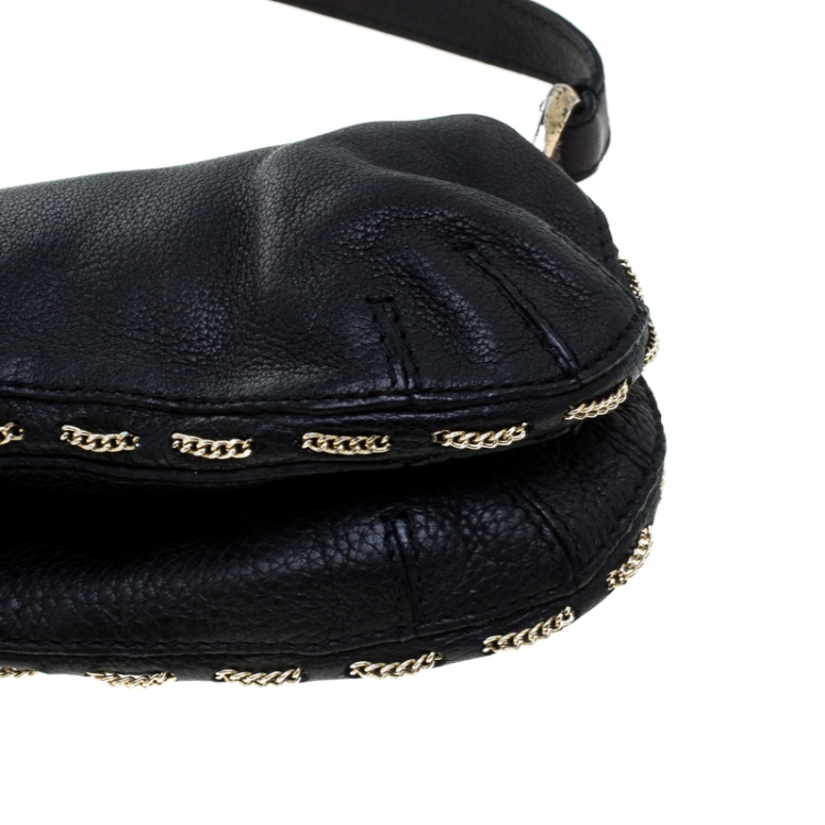 Pre Owned Roberto Cavalli Black  Leather Shoulder Bag
