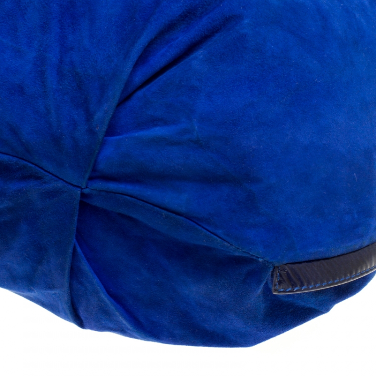 Pre Owned Roberto Cavalli Blue Suede Hobo