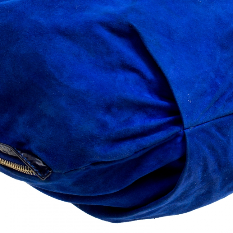 Pre Owned Roberto Cavalli Blue Suede Hobo