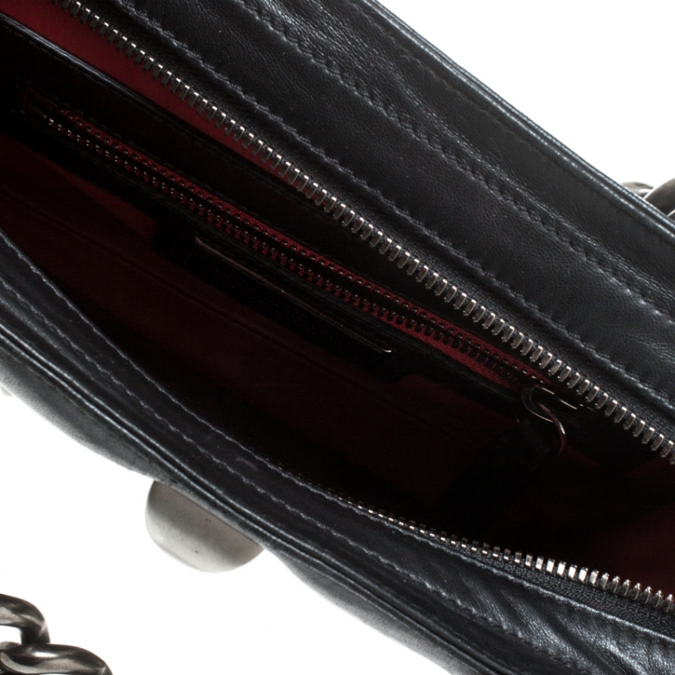 Pre Owned Roberto Cavalli Black Leather Studded Bag