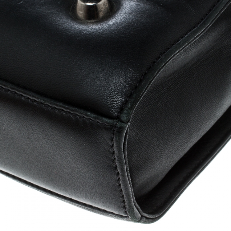 Pre Owned Roberto Cavalli Black Leather Studded Bag