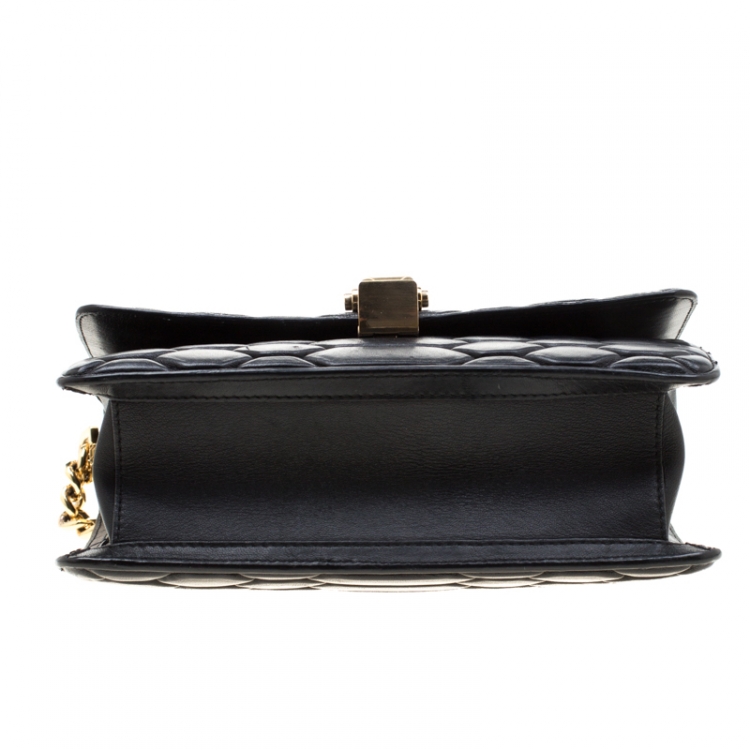 Pre Owned Roberto Cavalli Black Leather Crossbody Bag 