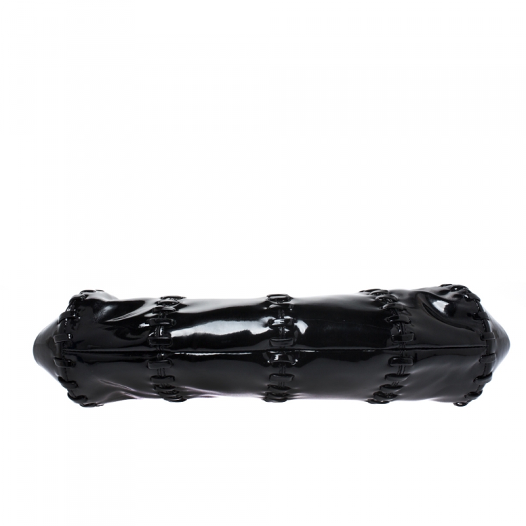 Pre Owned Roberto Cavalli Black Patent Leather Clutch