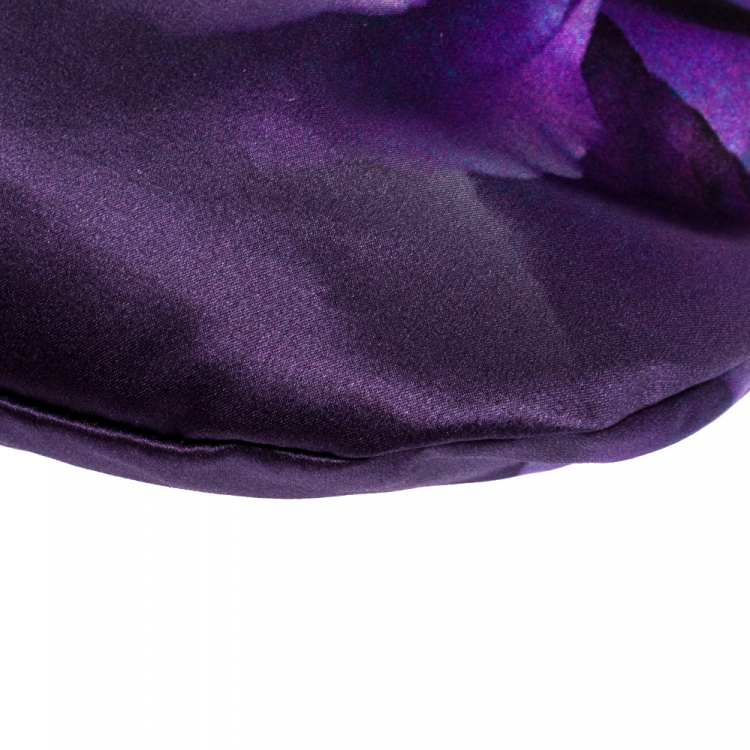 Pre Owned Roberto Cavalli Multicolor Flower Print Satin Bracelet Clutch