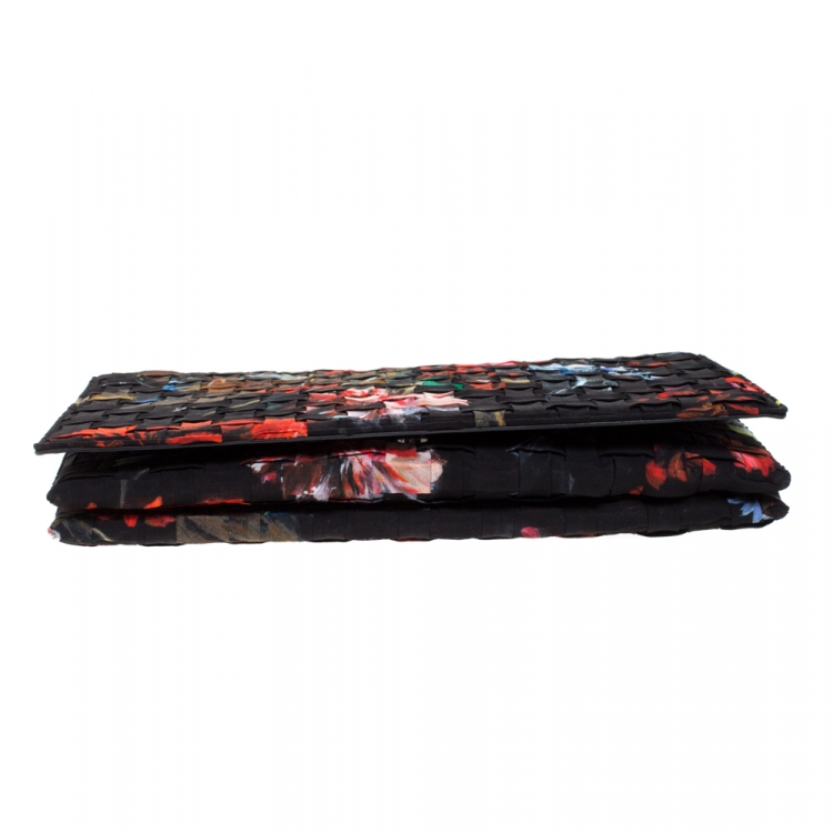 Pre Owned Roberto Cavalli Multicolor Floral Print Flap Chain Shoulder Bag