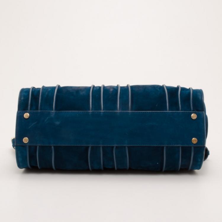 Pre Owned Roberto Cavalli Teal Nubuck Tote  