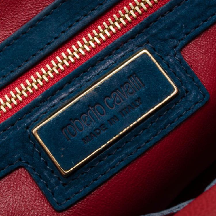 Pre Owned Roberto Cavalli Teal Nubuck Tote  