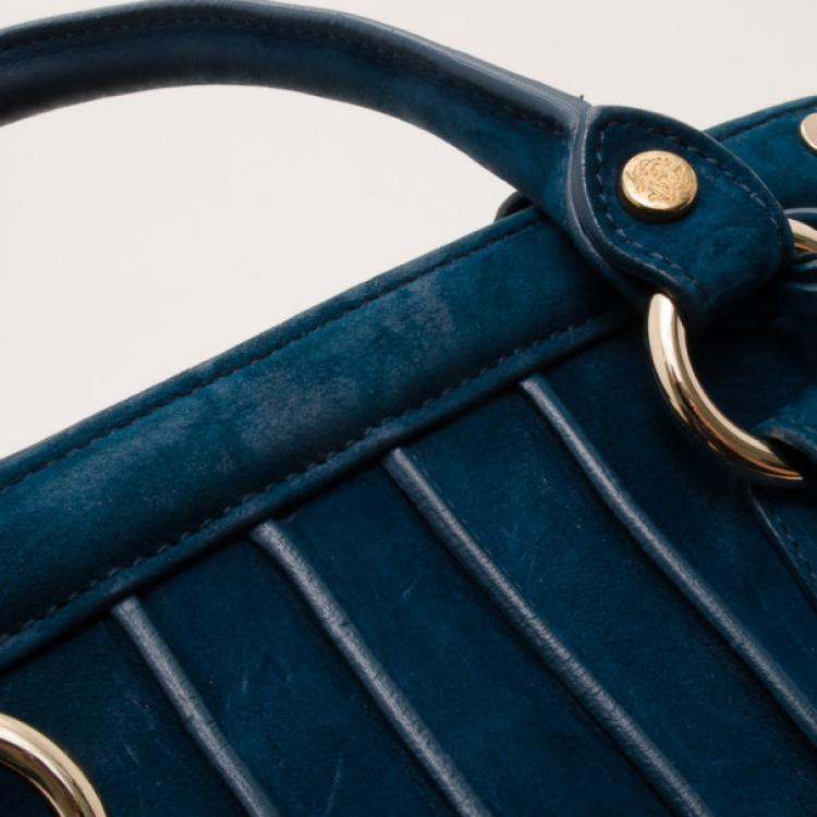 Pre Owned Roberto Cavalli Teal Nubuck Tote  