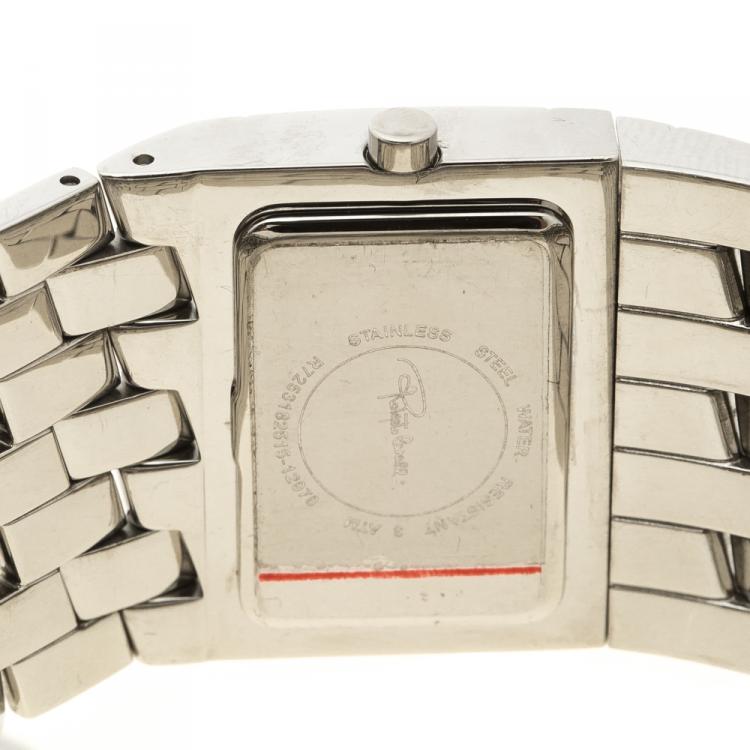 Pre Owned Roberto Cavalli Silver Stainless Steel Cleavage Women's Wristwatch 35MM