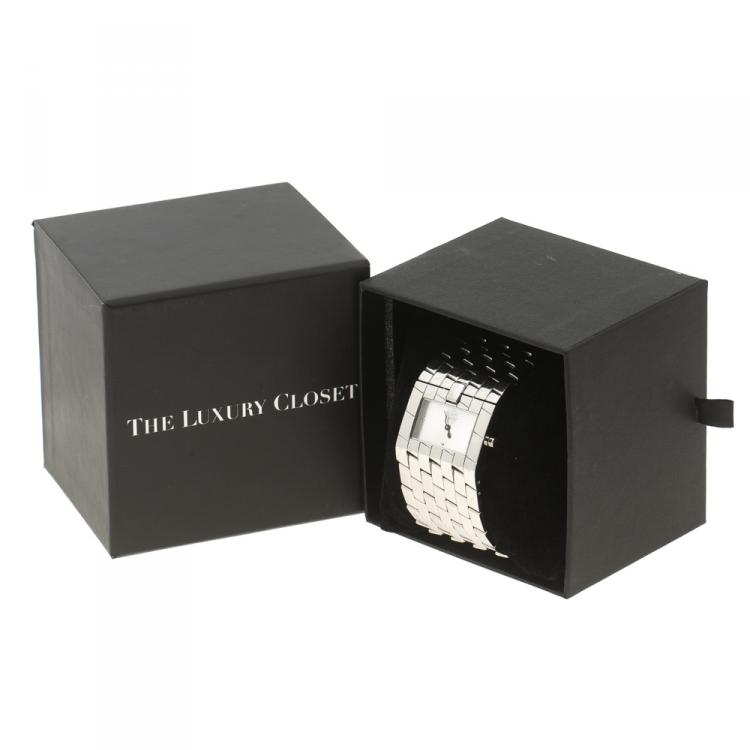 Pre Owned Roberto Cavalli Silver Stainless Steel Cleavage Women's Wristwatch 35MM