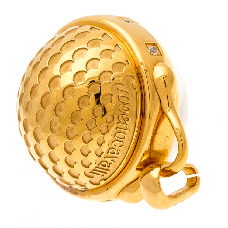 Pre Owned Roberto Cavalli Gold Plated Stainless Steel Miriam R7259148517 Pendant Watch 27 mm