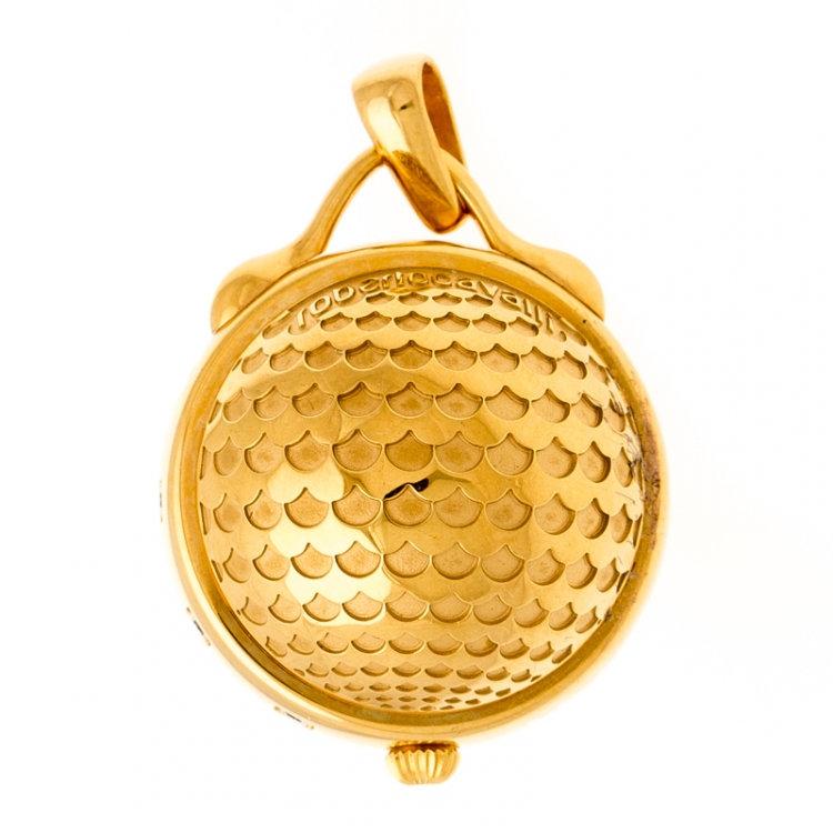 Pre Owned Roberto Cavalli Gold Plated Stainless Steel Miriam R7259148517 Pendant Watch 27 mm