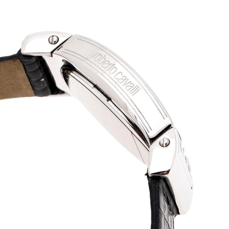 Pre Owned Roberto Cavalli Silver Stainless Steel Diana R7251118515 Women's Wristwatch 28 mm