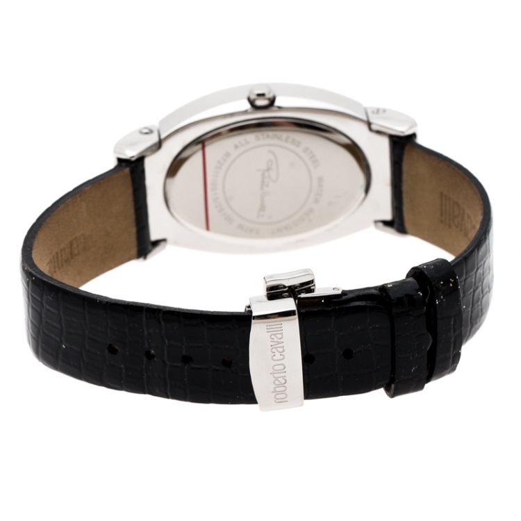 Pre Owned Roberto Cavalli Silver Stainless Steel Diana R7251118515 Women's Wristwatch 28 mm