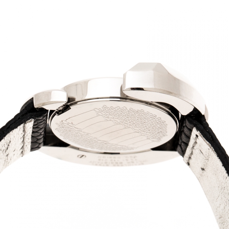 Pre Owned Roberto Cavalli Black Stainless Steel 7251113015 Women's Wristwatch  26 mm