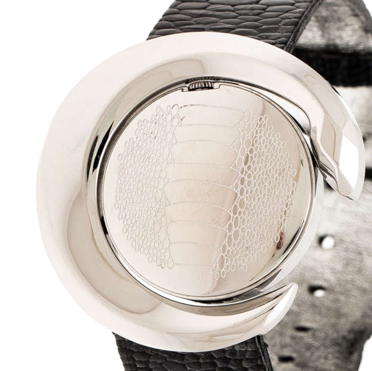 Pre Owned Roberto Cavalli Black Stainless Steel 7251113015 Women's Wristwatch  26 mm