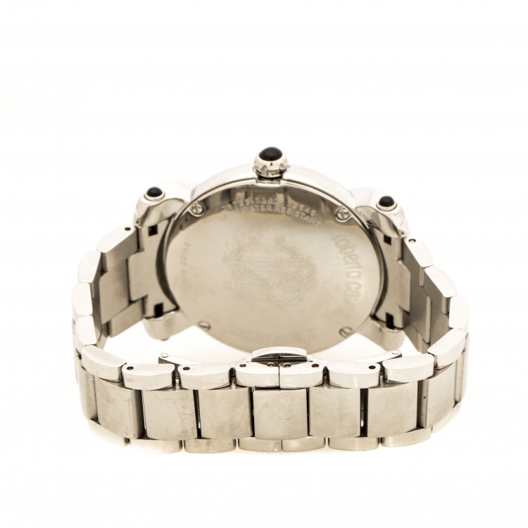 Pre Owned Roberto Cavalli Multicolor Dial Stainless Steel Anniversary 7253172545 Women's Wristwatch 39 mm