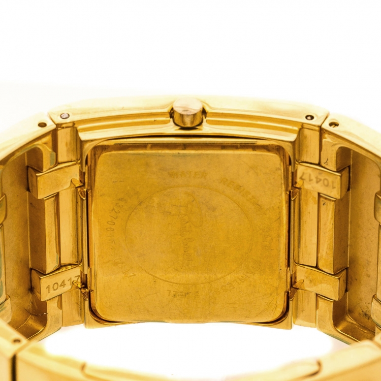 Pre Owned Roberto Cavalli Gold Plated Stainless Steel 7253270017 Women's Wristwatch 32 mm