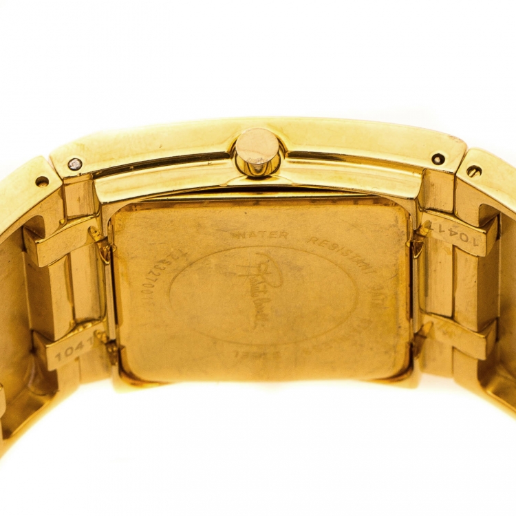 Pre Owned Roberto Cavalli Gold Plated Stainless Steel 7253270017 Women's Wristwatch 32 mm