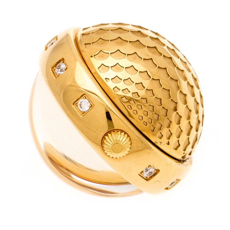 Pre Owned Roberto Cavalli Gold Plated Stainless Steel Miriam R7259148517 Pendant Watch 27 mm