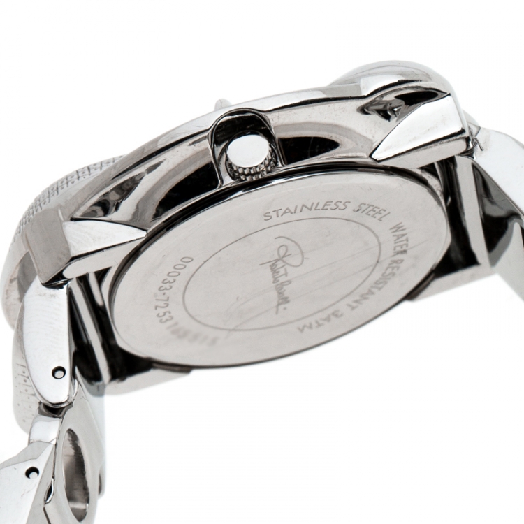 Pre Owned Robertto Cavalli Silver Stainless Steel Snake Women's Wristwatch 38 MM