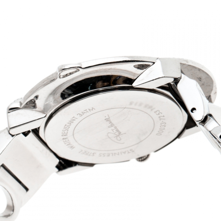 Pre Owned Robertto Cavalli Silver Stainless Steel Snake Women's Wristwatch 38 MM
