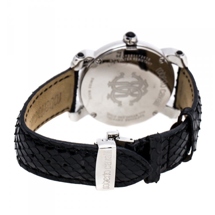 Pre Owned Roberto Cavalli Silver Stainless Steel Anniversary Collection 7251172615 Women's Wristwatch 40 mm