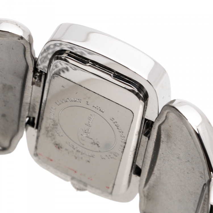 Pre Owned Roberto Cavalli Silver Stainless Steel R7253198015 Women's Wristwatch 38 mm
