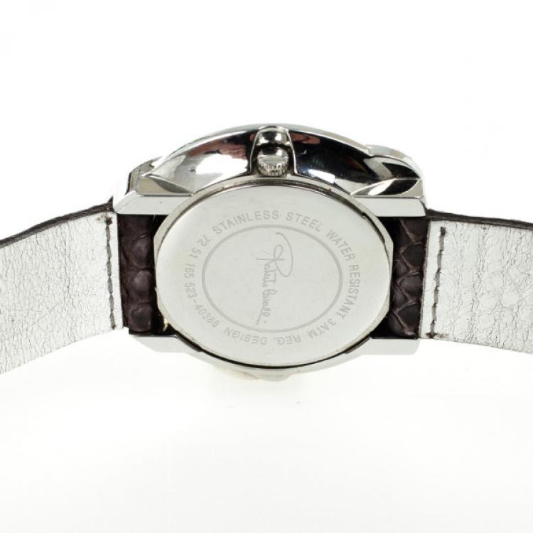 Pre Owned Roberto Cavalli Timewear Snake Diamonds Womens Wristwatch 40 MM