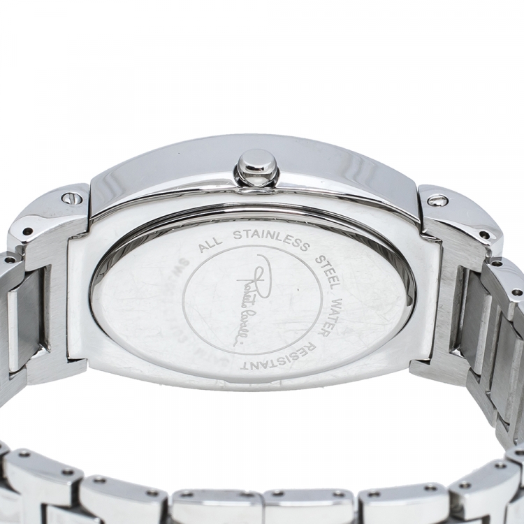 Pre Owned Roberto Cavalli Silver Stainless Steel Diana SWJ005 Women's Wristwatch 28 mm