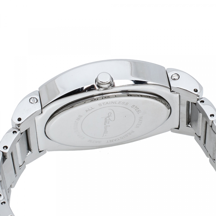 Pre Owned Roberto Cavalli Silver Stainless Steel Diana SWJ005 Women's Wristwatch 28 mm