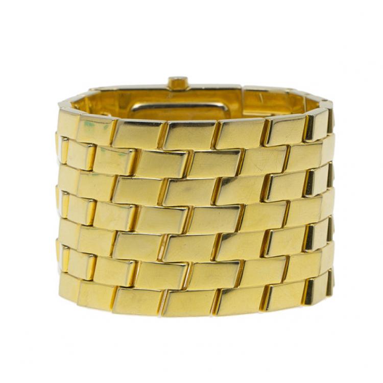 مملوكة مسبقًا Roberto Cavalli Gold Stainless Steel Cleavage Women's Wristwatch 35MM