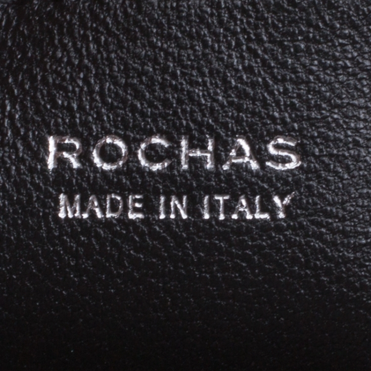 Pre Owned Rochas Black Lace and Leather Mini Duffle Drawstring Bucket Bag