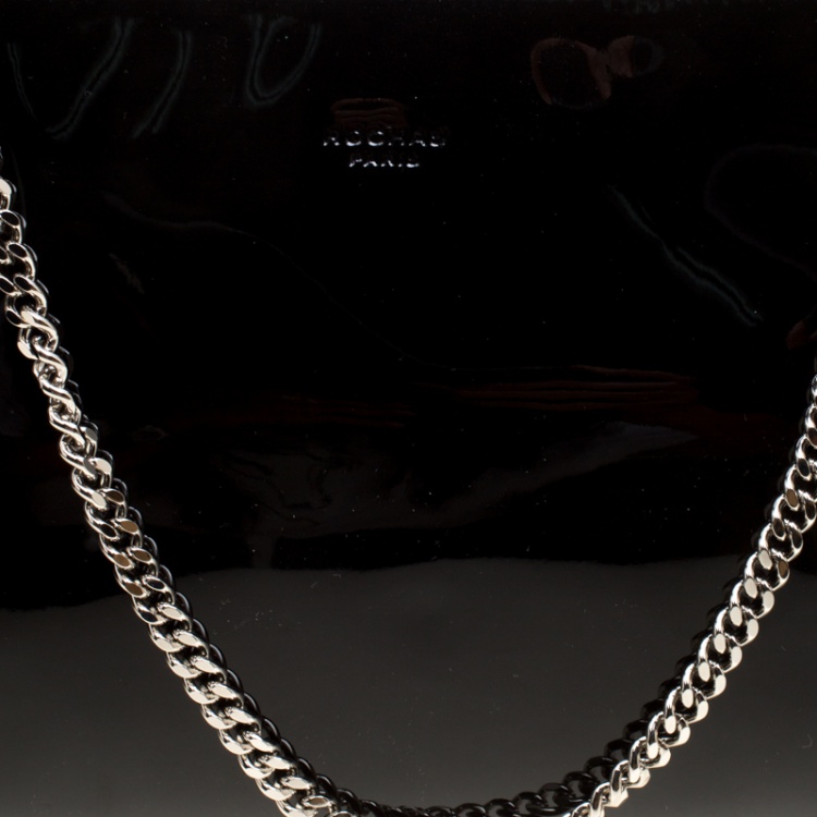 Pre Owned Rochas Black Patent Leather Crystal Embellished Eye Shoulder Bag