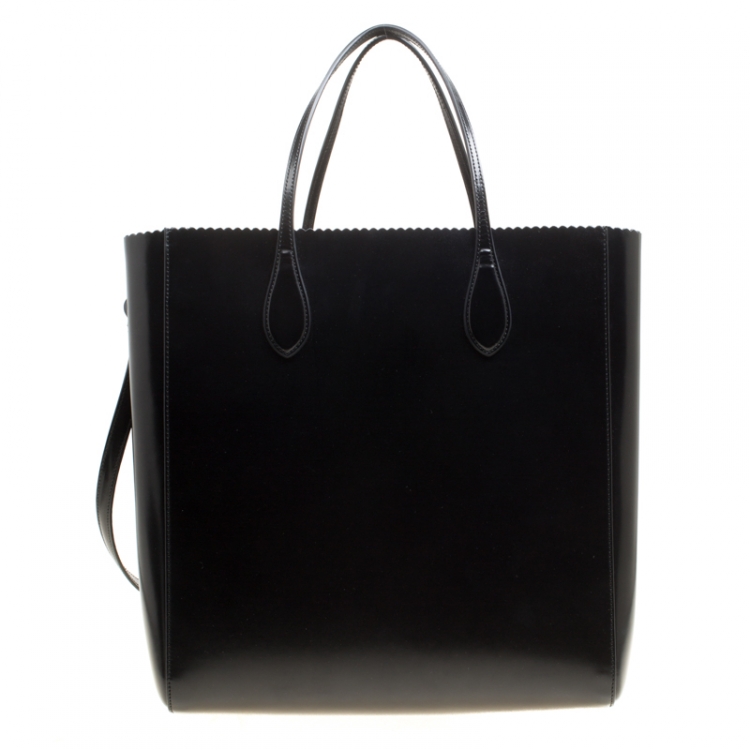 مملوكة مسبقًا Rochas Black Leather Shopper Tote