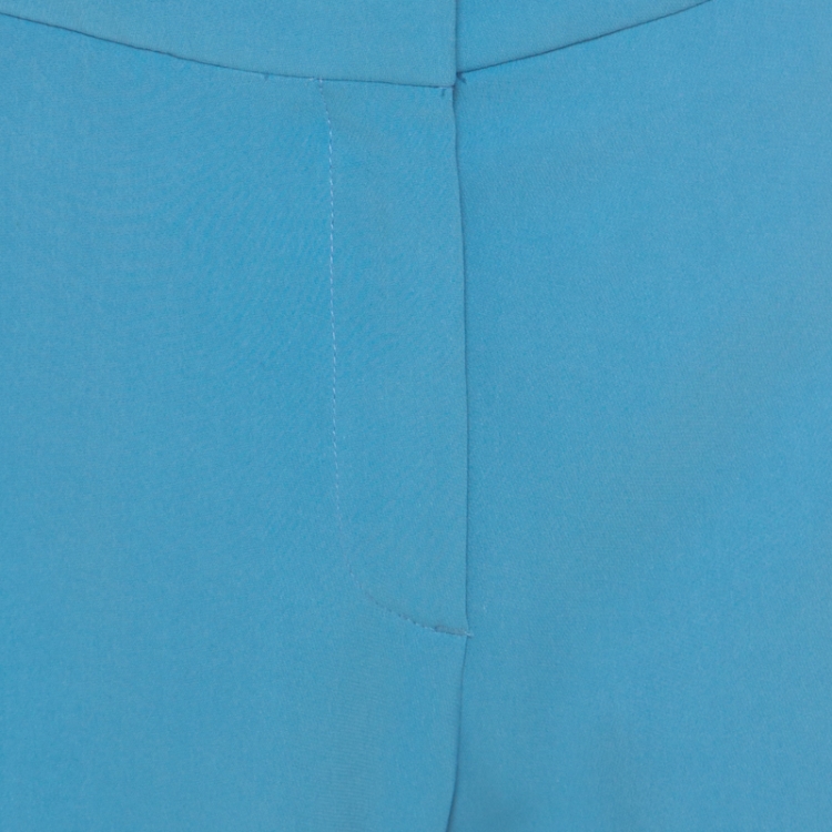 Pre Owned Rochas Aqua Blue Crepe Tailored Trousers L