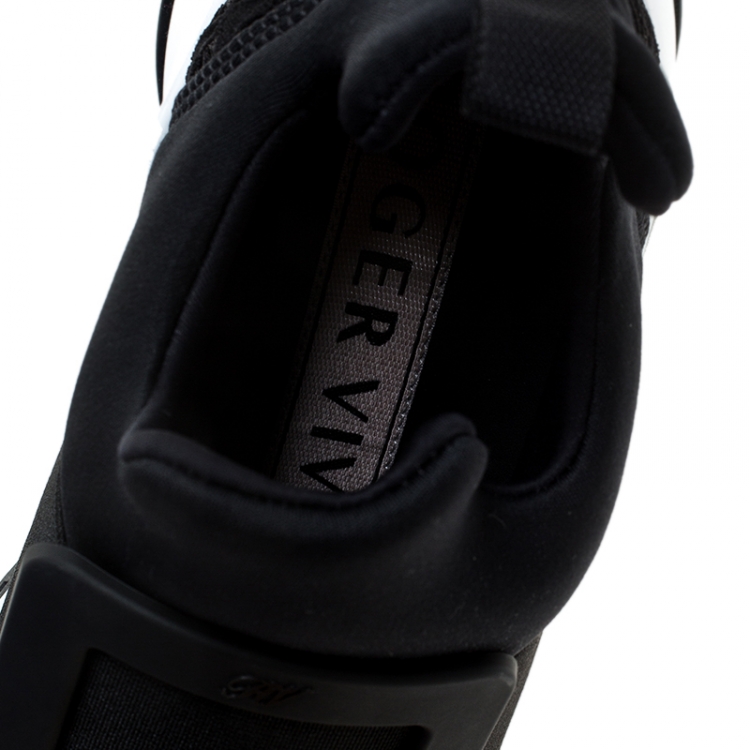 Pre Owned Roger Vivier Black Lace And Fabric Viv'Run Sneakers Size 36